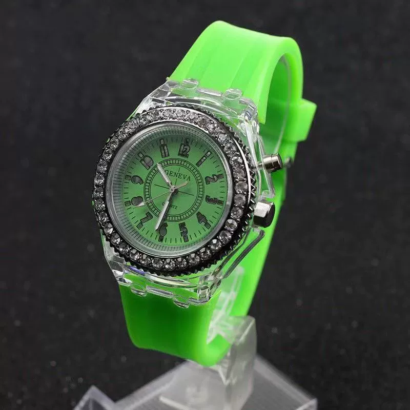 Wholesale Fashion Luminous Quartz Sports Watch Plastic Case Silicone Strap Stainless Steel Buckle Round Dial - Image 8