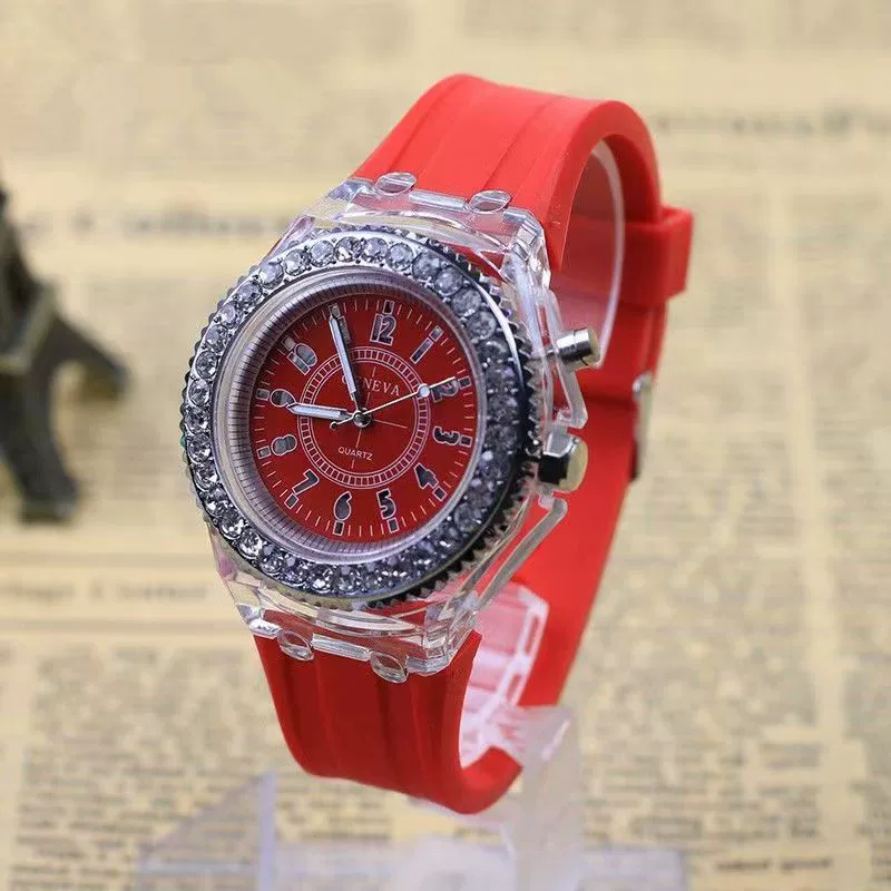 Wholesale Fashion Luminous Quartz Sports Watch Plastic Case Silicone Strap Stainless Steel Buckle Round Dial - Image 9