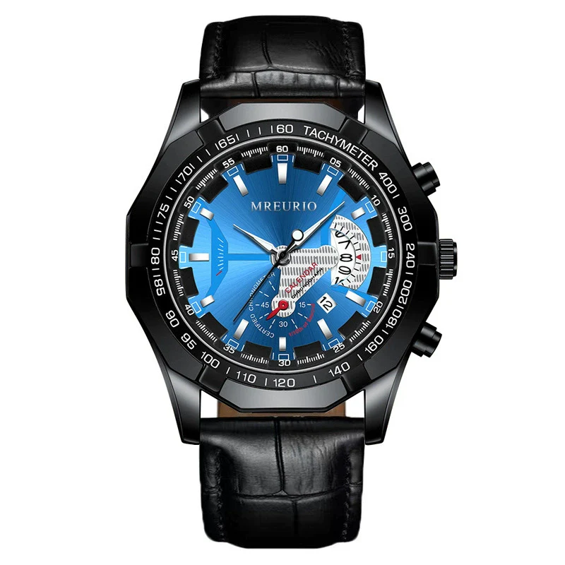 Wholesale Fashion Men's Nonmechanical Watch With Round Dial Alloy Case Imitation Leather Strap And Stainless Steel Buckle - Image 5