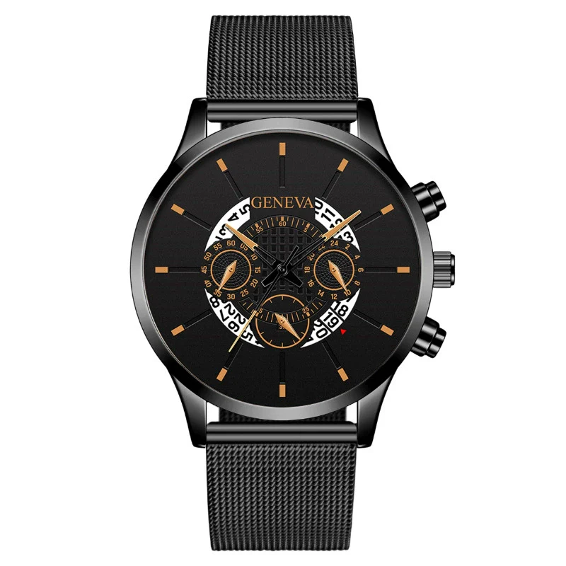Wholesale Fashion Men's Quartz Watch With Alloy And Stainless Steel Material Round Dial Milan Belt Mesh Belt Pin Buckle - Image 2