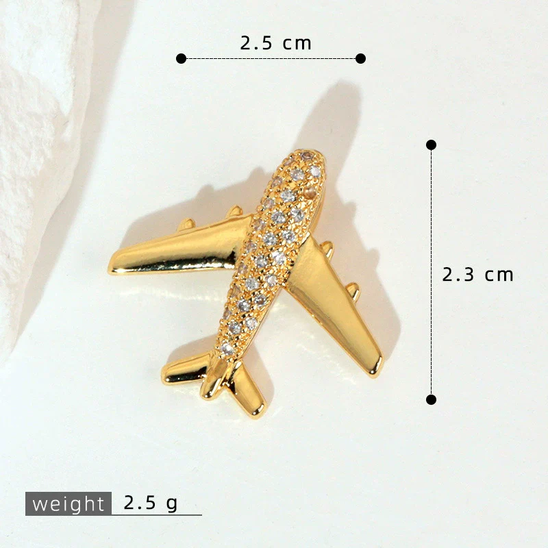 Wholesale Fashion Minimalist Aircraft Pendant Accessories Made Of Copper With 18K Gold Plated Electroplating - Image 7