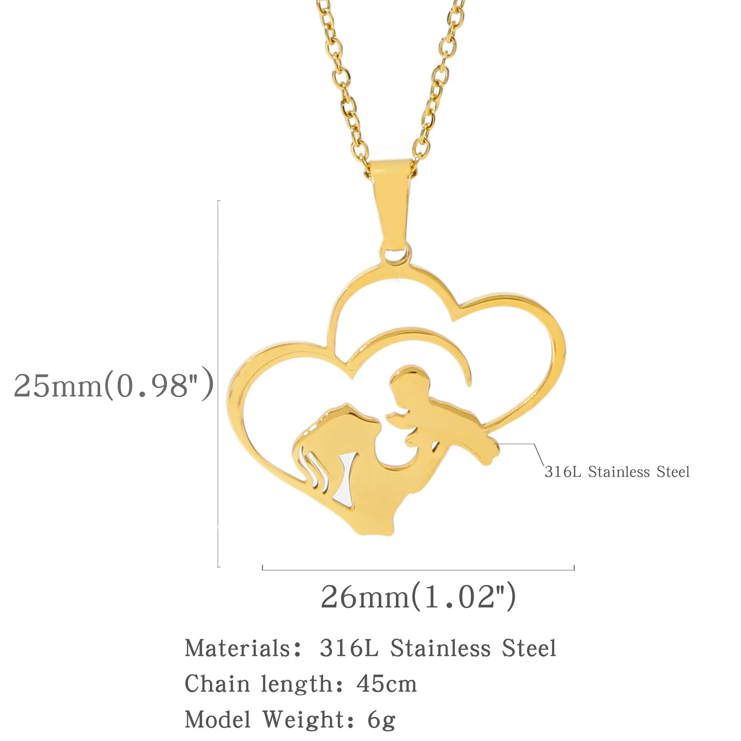 Wholesale Fashion Necklace Stainless Steel Love Letter Pendant With Electroplating And Geometric Pattern - Image 10
