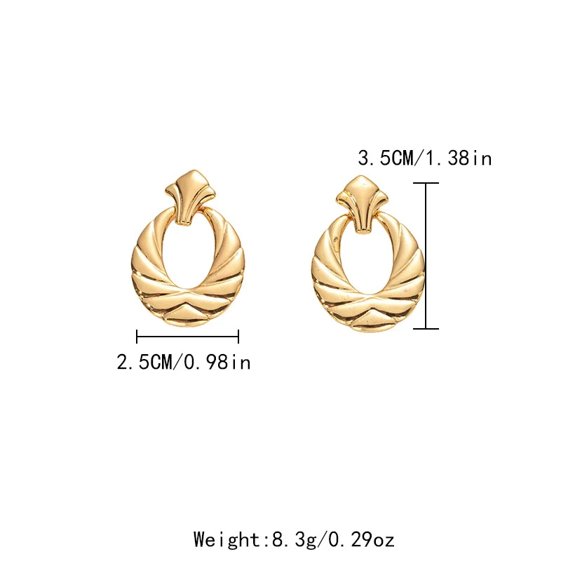 Wholesale Fashion Oval Hollow Stainless Steel Geometric Earrings For Women With Electroplating Treatment - Image 6