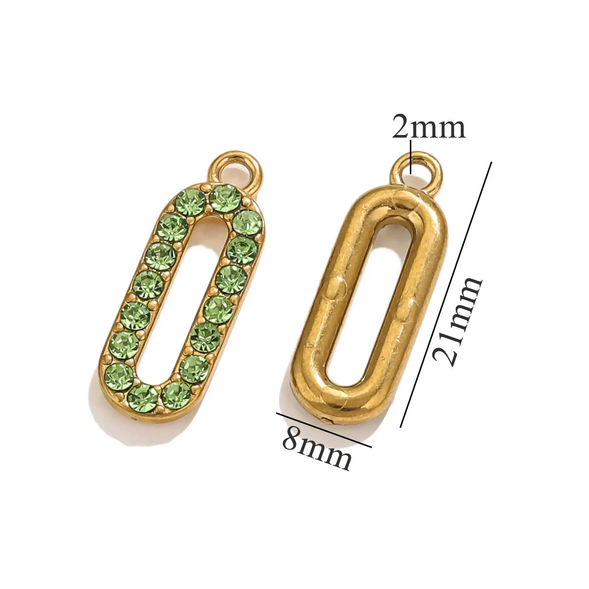 Wholesale Fashion Oval Set Crystal Spin Pin Pendant Diy Accessories Stainless Steel Geometric Totem Electroplated - Image 7