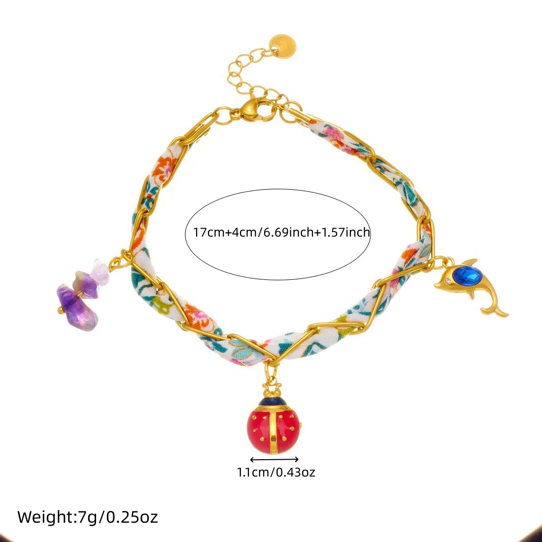 Wholesale Fashion Printed Silk Scarf And Stainless Steel Electroplated Animals Zodiac Pendant Bracelet For Women - Image 4