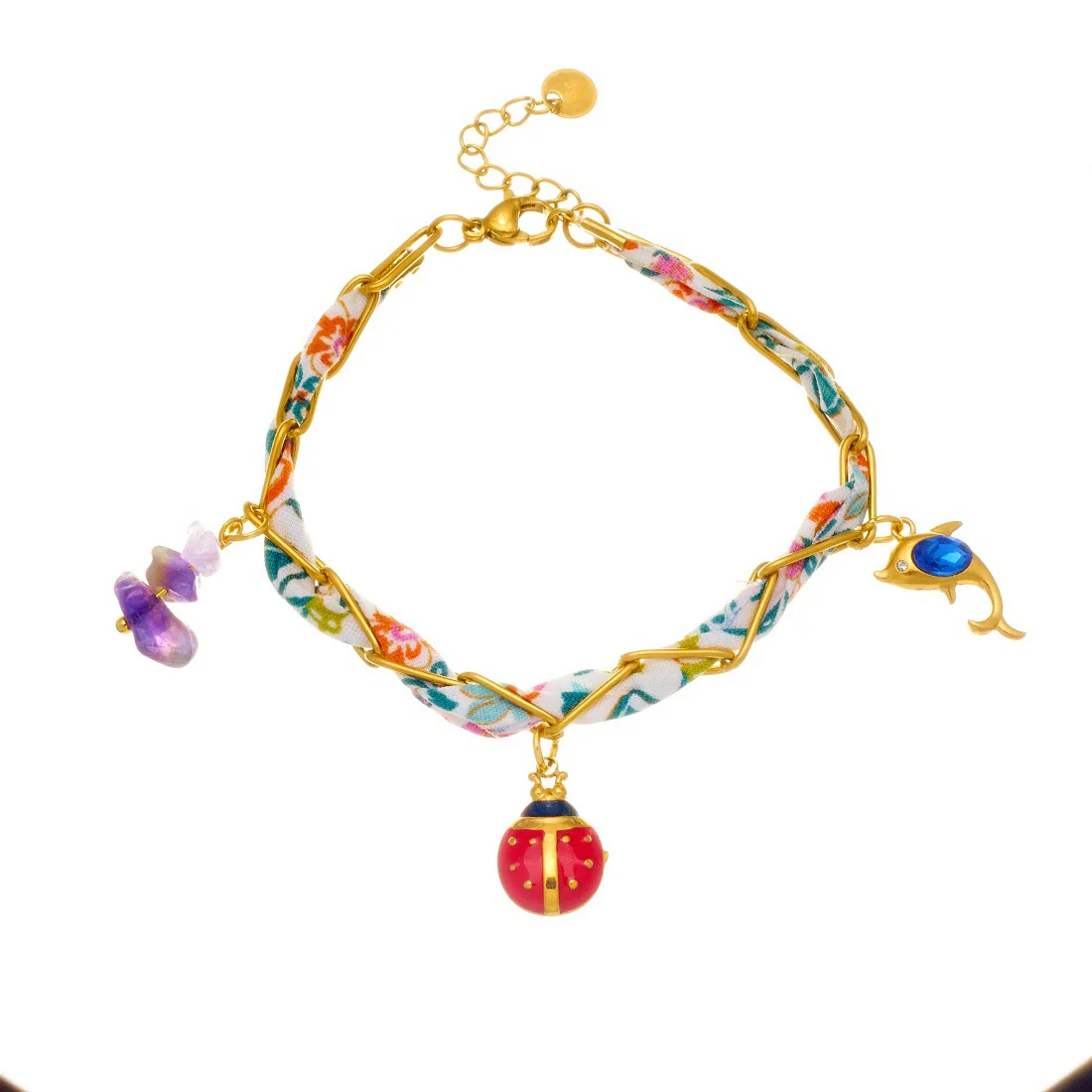 Wholesale Fashion Printed Silk Scarf And Stainless Steel Electroplated Animals Zodiac Pendant Bracelet For Women - Image 5