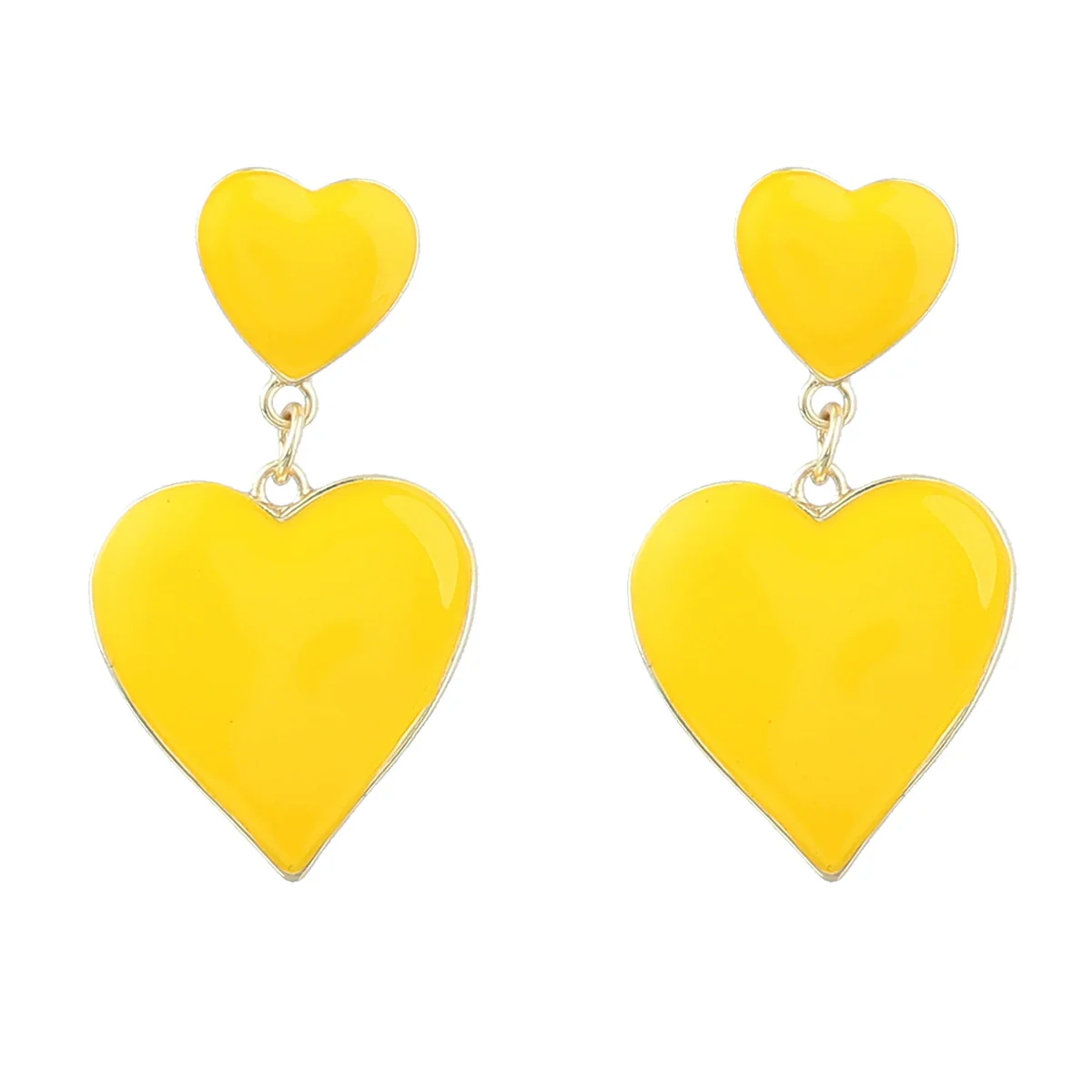 Wholesale Fashion Simple Personality Multi Layer Love Shaped Alloy Oil Drop Earrings - Image 6