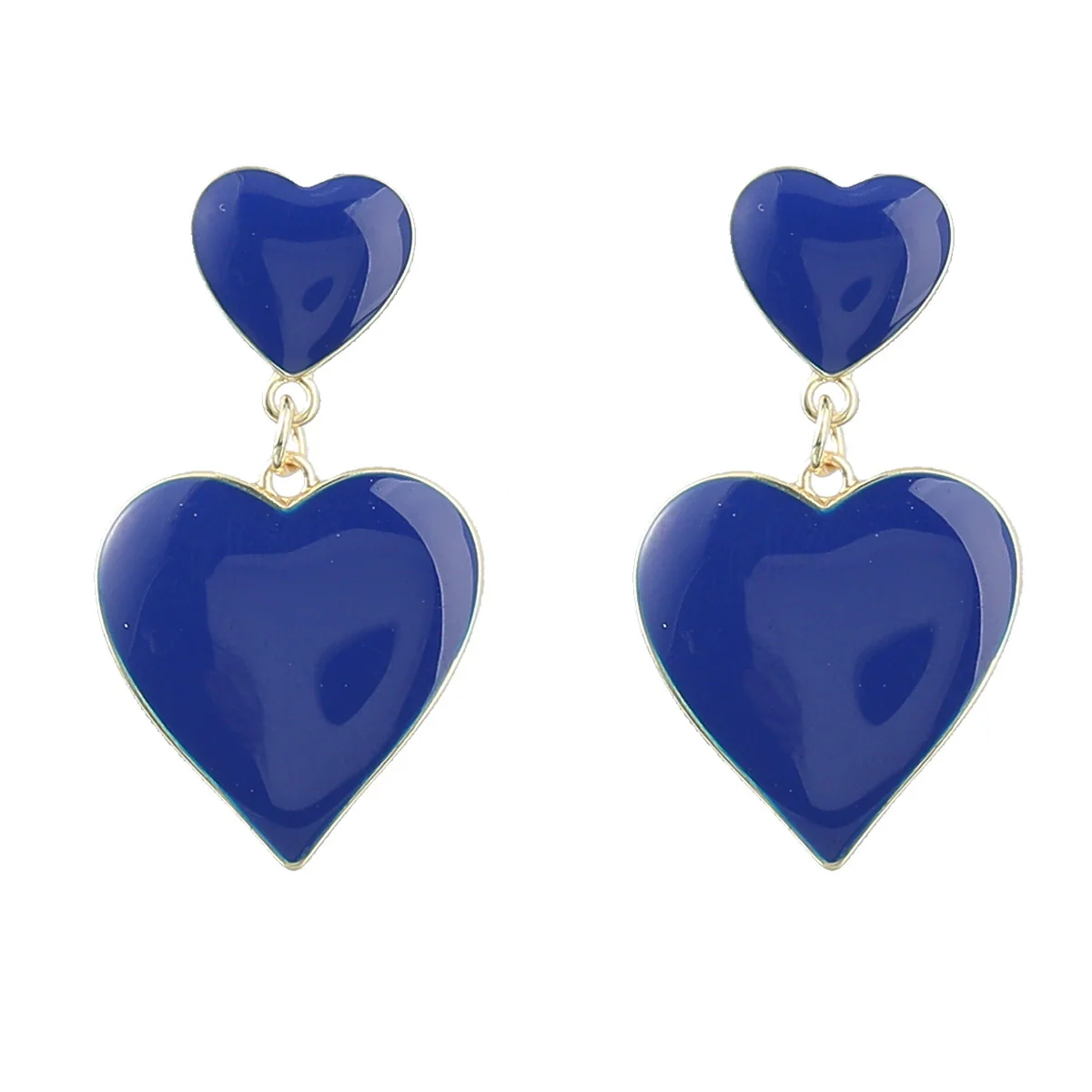 Wholesale Fashion Simple Personality Multi Layer Love Shaped Alloy Oil Drop Earrings - Image 7