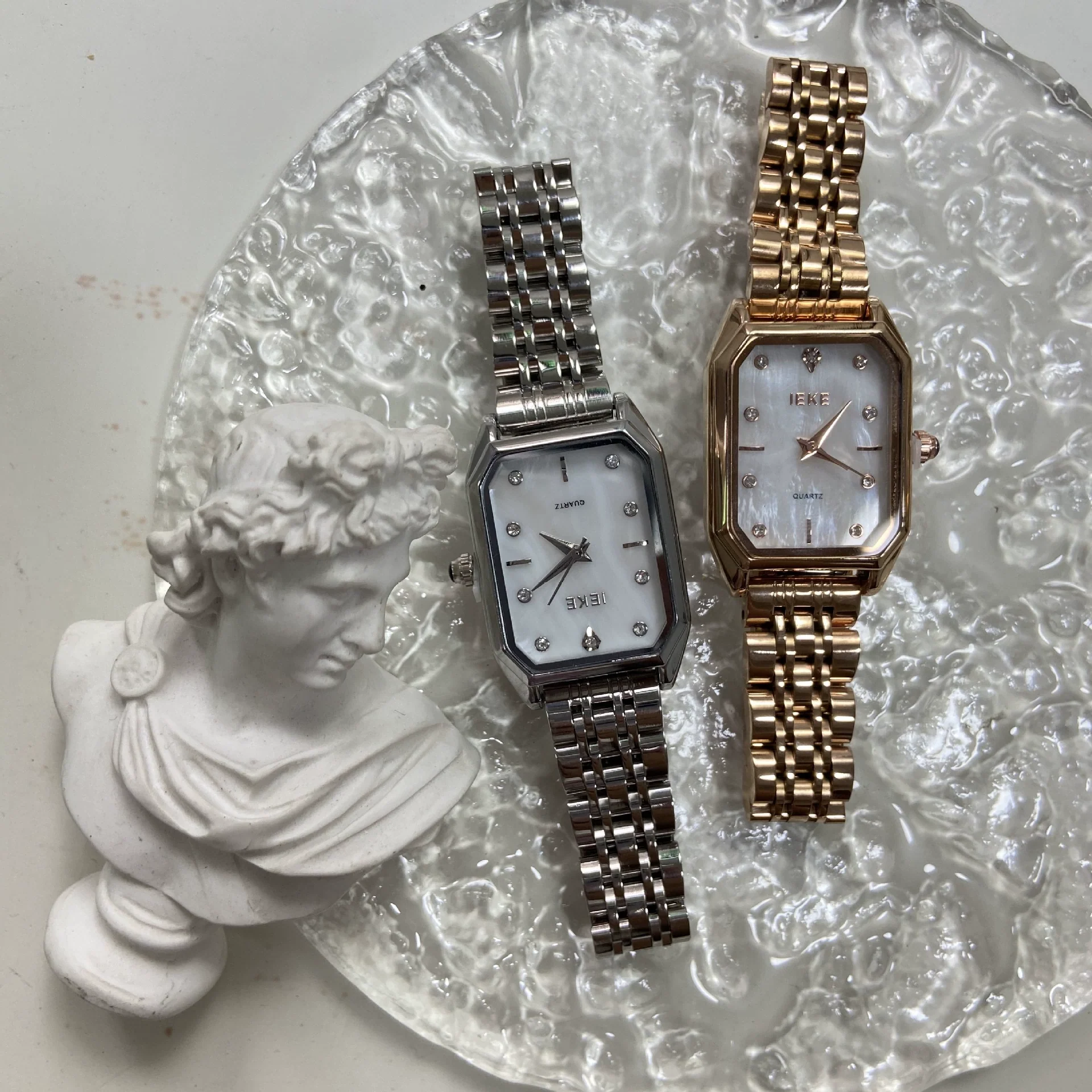 Wholesale Fashion Simple Temperament Rectangular Stainless Steel Band Quartz Watch For Female - Image 4