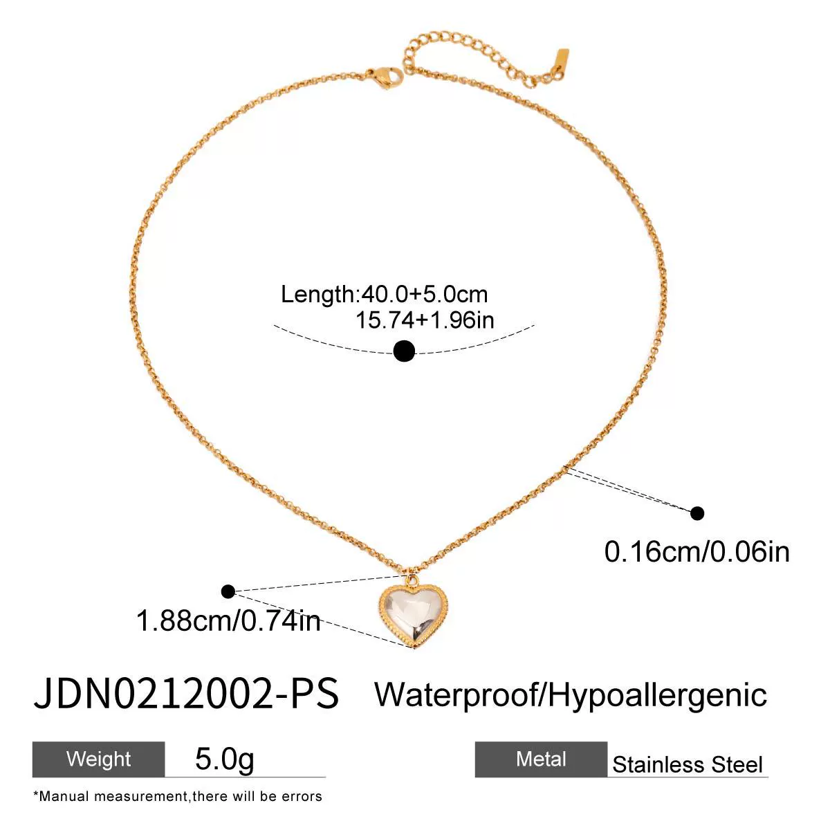 Wholesale Fashion Stainless Steel Electroplated Heart Water Drop Bell Pendant Necklace Earrings Bracelets Set For Women - Image 8