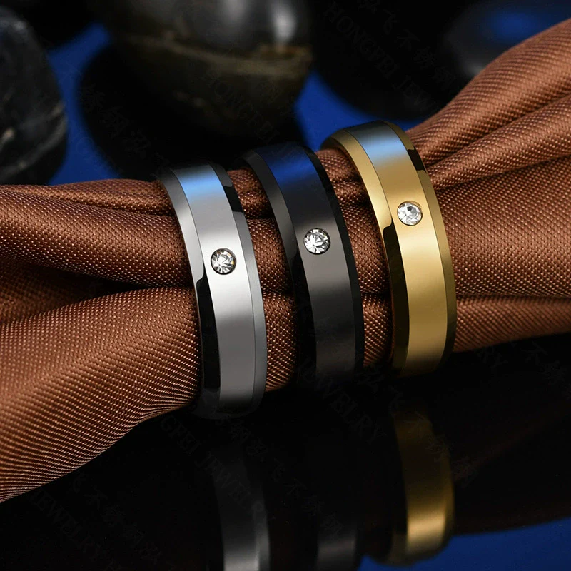 Wholesale Fashion Stainless Steel Geometric Electroplated Ring For Lovers And Unisex - Image 2