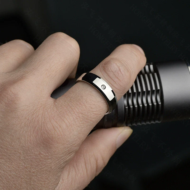 Wholesale Fashion Stainless Steel Geometric Electroplated Ring For Lovers And Unisex - Image 3