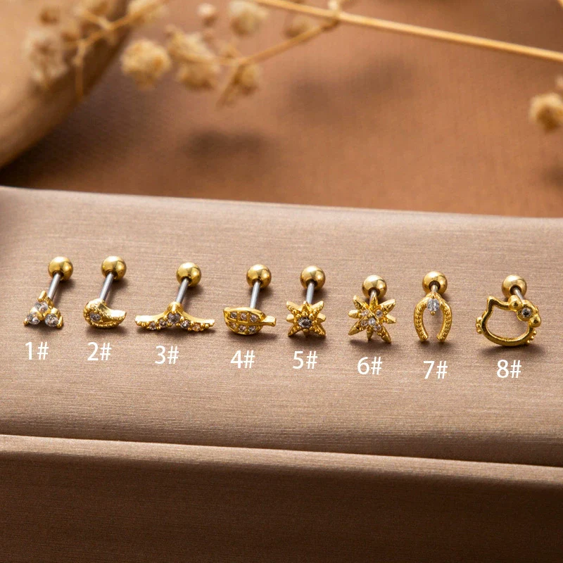 Wholesale Fashion Stainless Steel Heart Shape Electroplated Ear Studs - Image 3