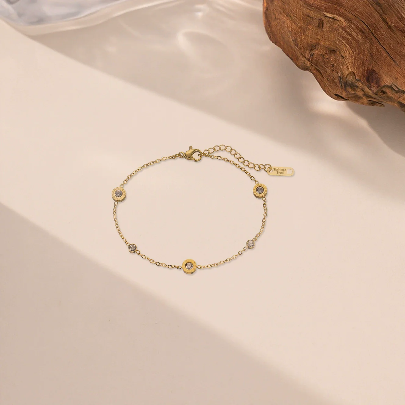 Wholesale Fashion Trend Roman Bracelet For Women Titanium Steel Electroplated With Letter Number Text Patterns - Image 5