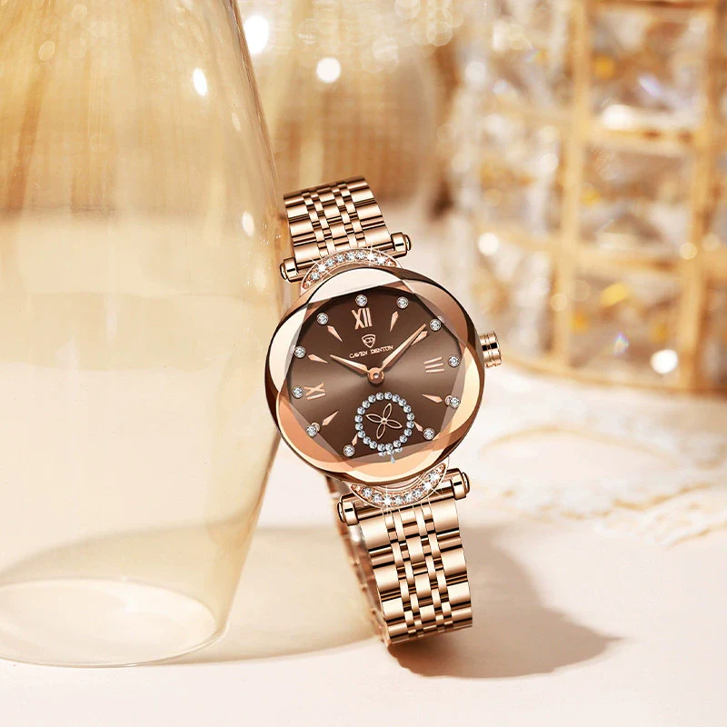 Wholesale Fashion Waterproof Quartz Ladies Watch With Stainless Steel Band And Round Dial