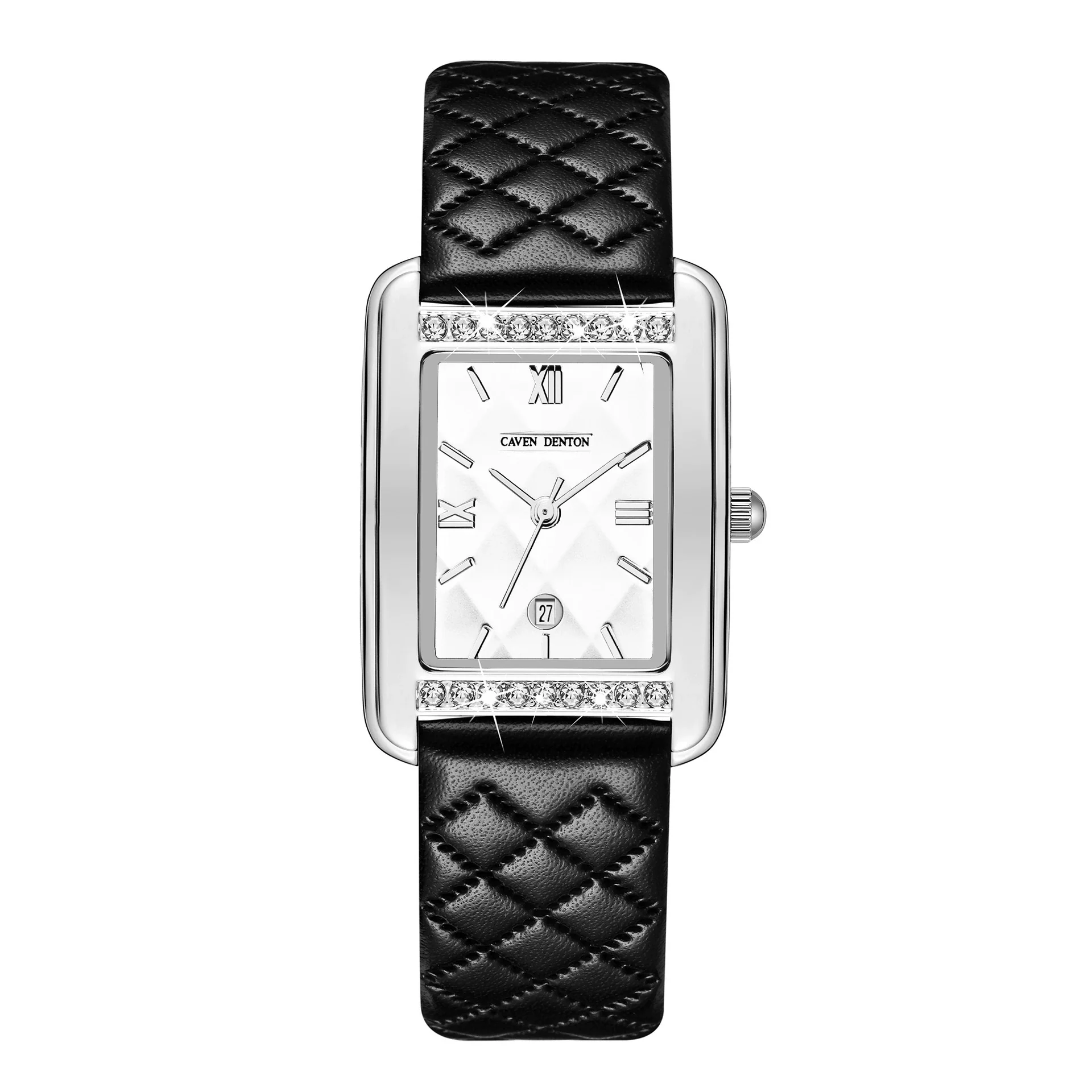 Wholesale Fashion Waterproof Women's Quartz Watch With Retro Calendar Square Dial Genuine Leather Strap Alloy Case Mineral Strengthened Glass Mirror - Image 5