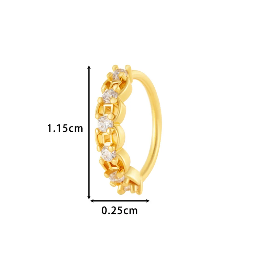 Wholesale Fashion Women's Copper Flower Nose Ring With Electroplating And Zircon Featuring Butterfly And Cross Designs - Image 4