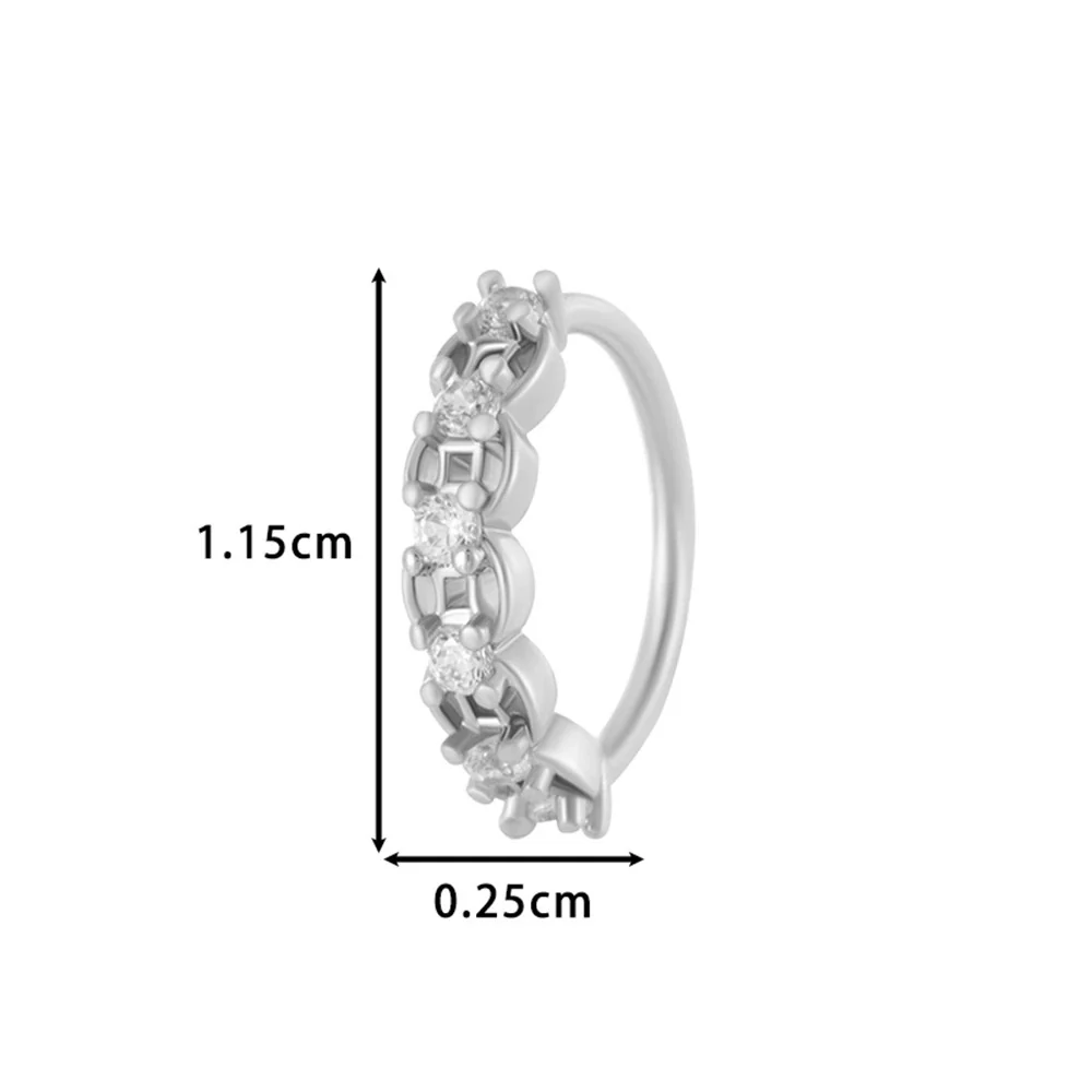 Wholesale Fashion Women's Copper Flower Nose Ring With Electroplating And Zircon Featuring Butterfly And Cross Designs - Image 6
