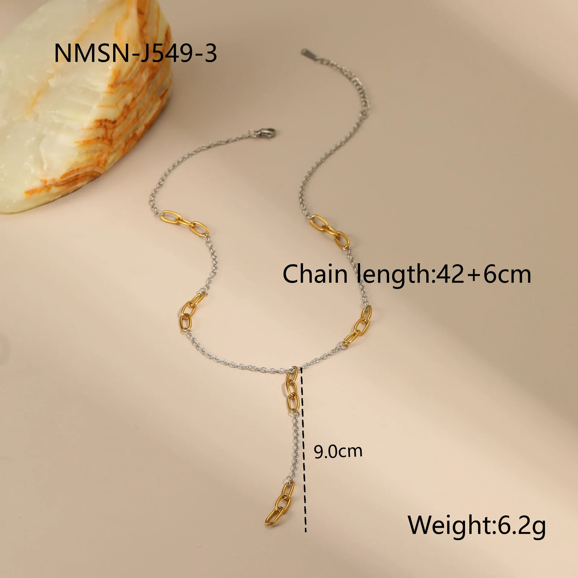 Wholesale Fashion Women's Geometric Stainless Steel 18K Electroplated Jewelry Including Necklace Tassel Earrings And Bracelet - Image 14