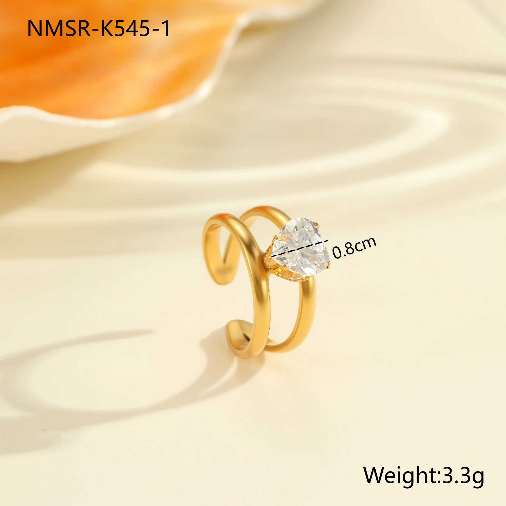 Wholesale Fashionable And Exquisite 18K Gold Plated Stainless Steel Geometric Ring With Inlaid Zircon For Women - Image 17