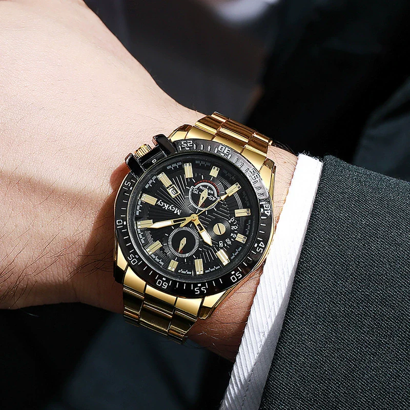Wholesale Fashionable Business Style Men's Watches With Alloy Strap And Case Sapphire Crystal Glass Mirror Round Dial - Image 3