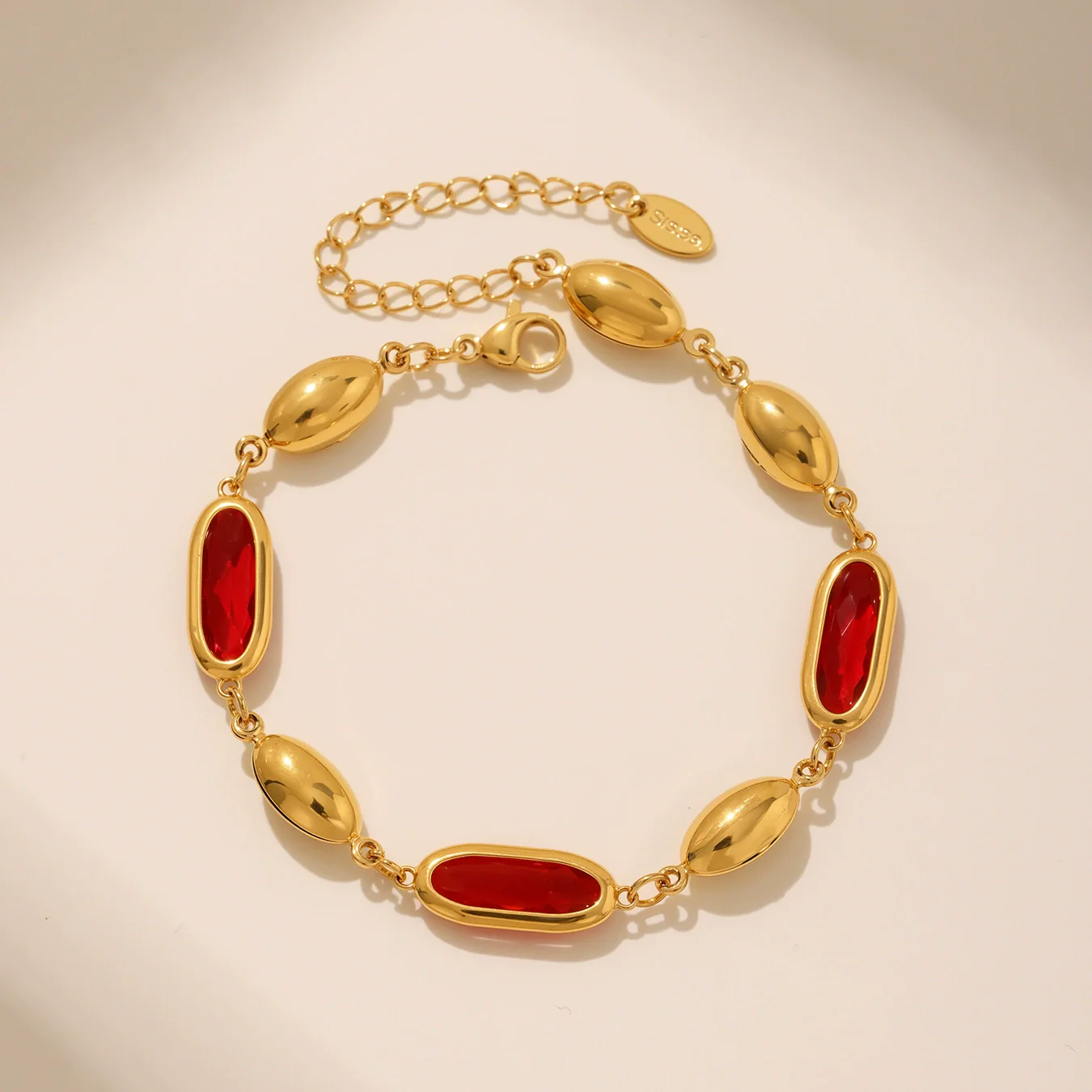 Wholesale Fashionable Electroplated Geometric Ferris Wheel Rectangular Faceted Czech Glass Stone Stainless Steel Bracelet For Women - Image 3