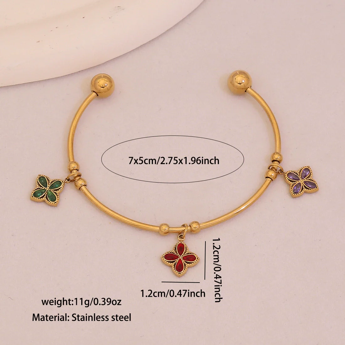 Wholesale Fashionable Elegant And Versatile Flower Heart Multielement Stainless Steel Electroplated Bracelet For Office Ladies - Image 11