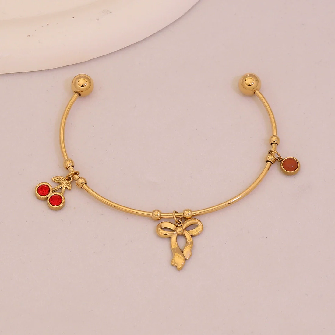 Wholesale Fashionable Elegant And Versatile Flower Heart Multielement Stainless Steel Electroplated Bracelet For Office Ladies - Image 4