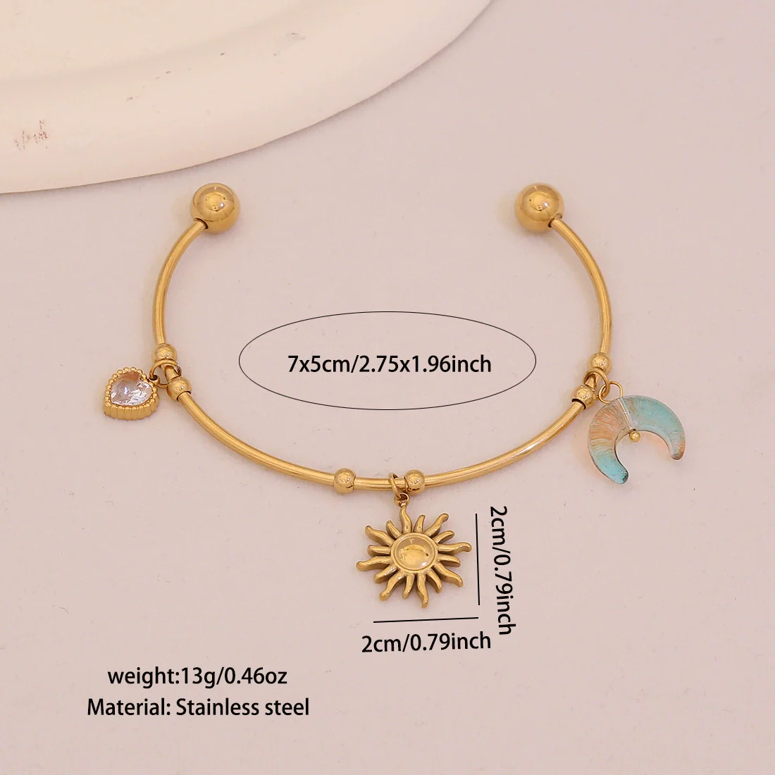 Wholesale Fashionable Elegant And Versatile Flower Heart Multielement Stainless Steel Electroplated Bracelet For Office Ladies - Image 6