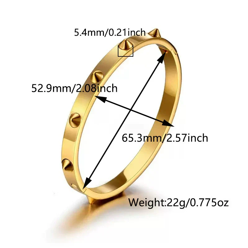 Wholesale Fashionable Geometric 18K Goldplated Stainless Steel Rivet Bracelets Highend Jewelry Accessories - Image 6