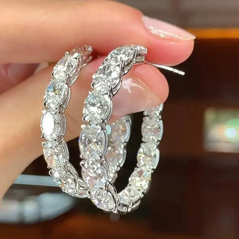 Wholesale Fashionable Geometric Copper Earrings With Zircon For Women