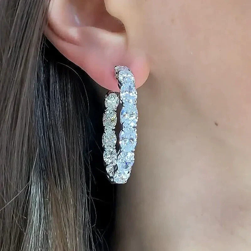 Wholesale Fashionable Geometric Copper Earrings With Zircon For Women - Image 2