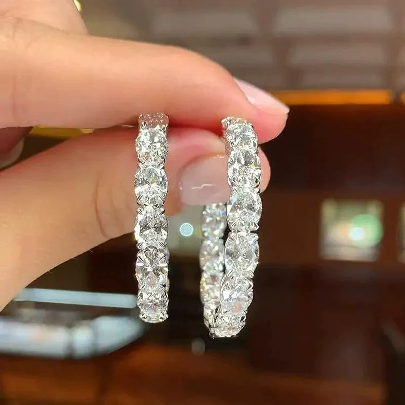 Wholesale Fashionable Geometric Copper Earrings With Zircon For Women - Image 3