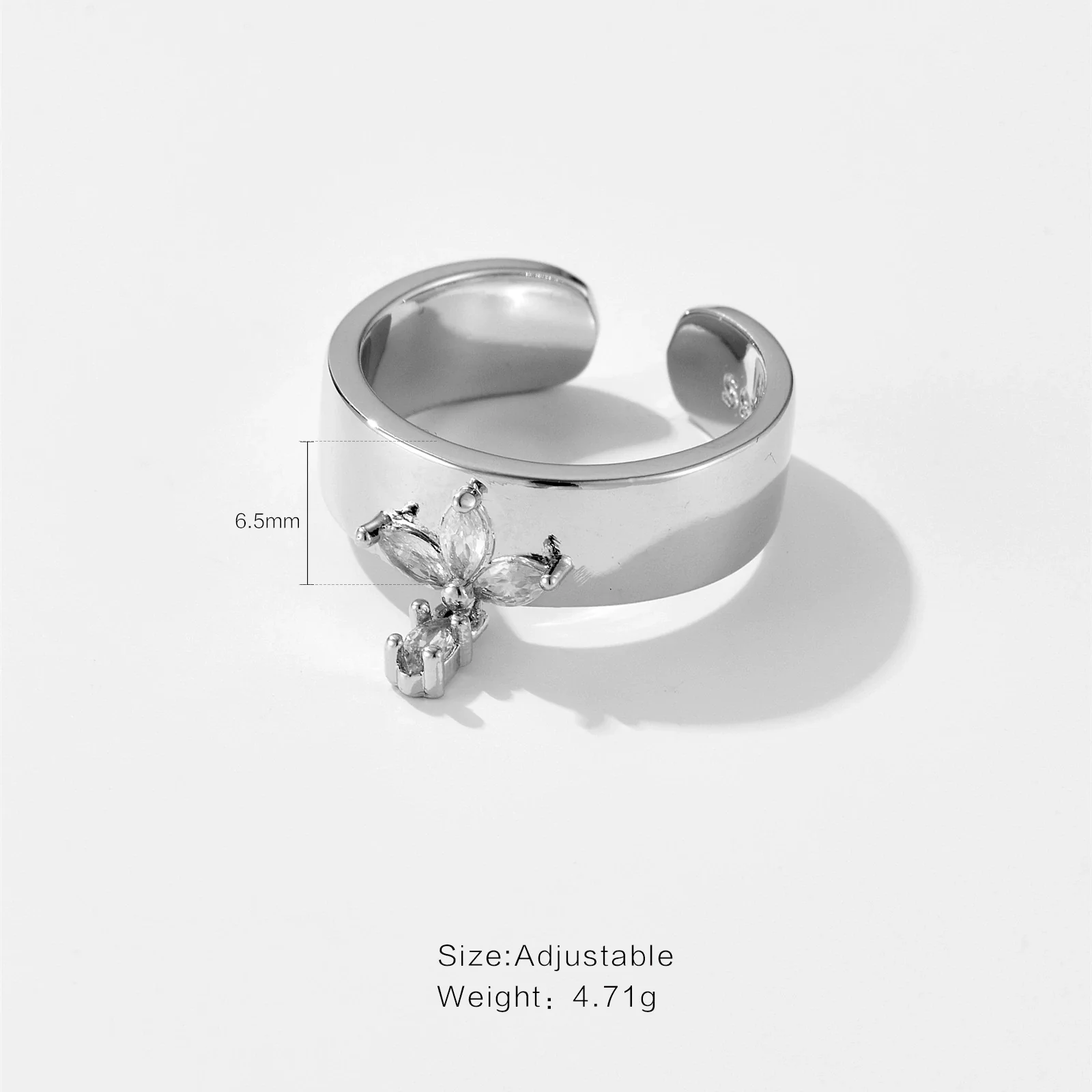 Wholesale Fashionable Geometric Copper Ring With Electroplated Platinum And 18K Gold For Ladies And Unisex - Image 4