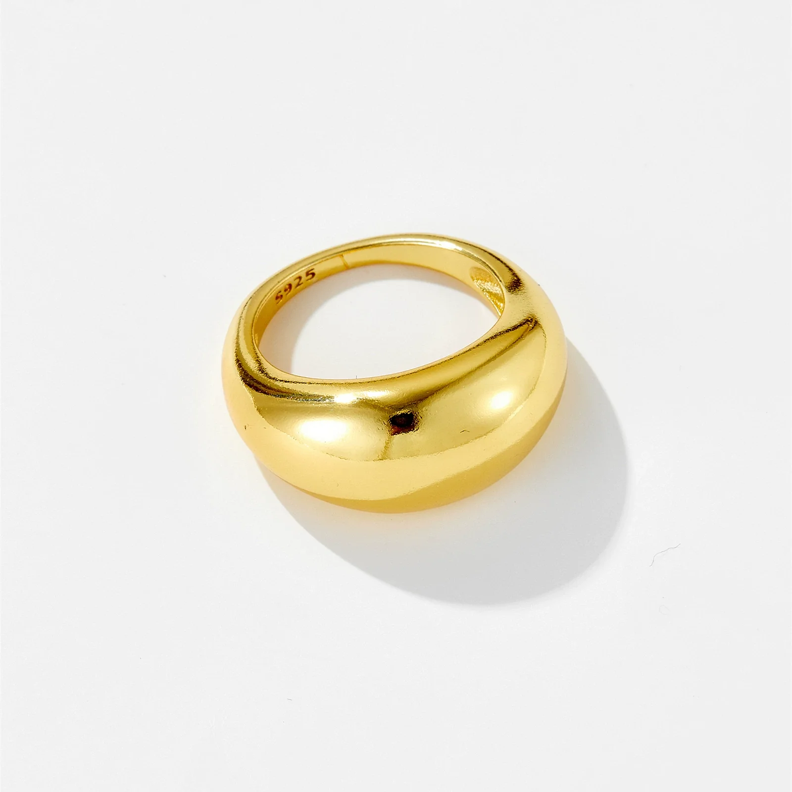 Wholesale Fashionable Geometric Design Closed Stacked Women's Ring Copper Electroplated Platinum 18K Gold - Image 7