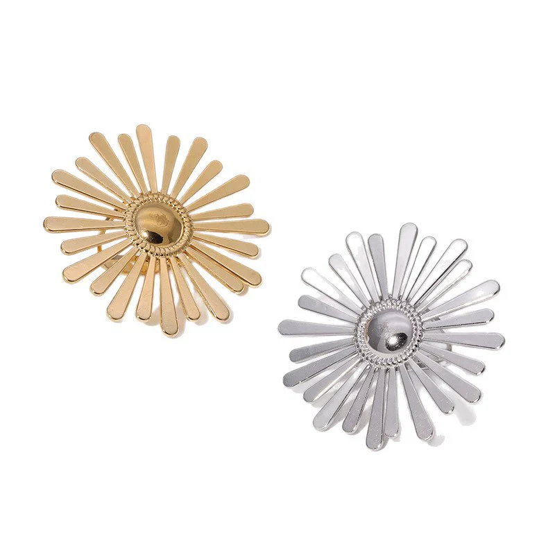 Wholesale Fashionable Gold Electroplated Geometric Stainless Steel Women's Ring - Image 5