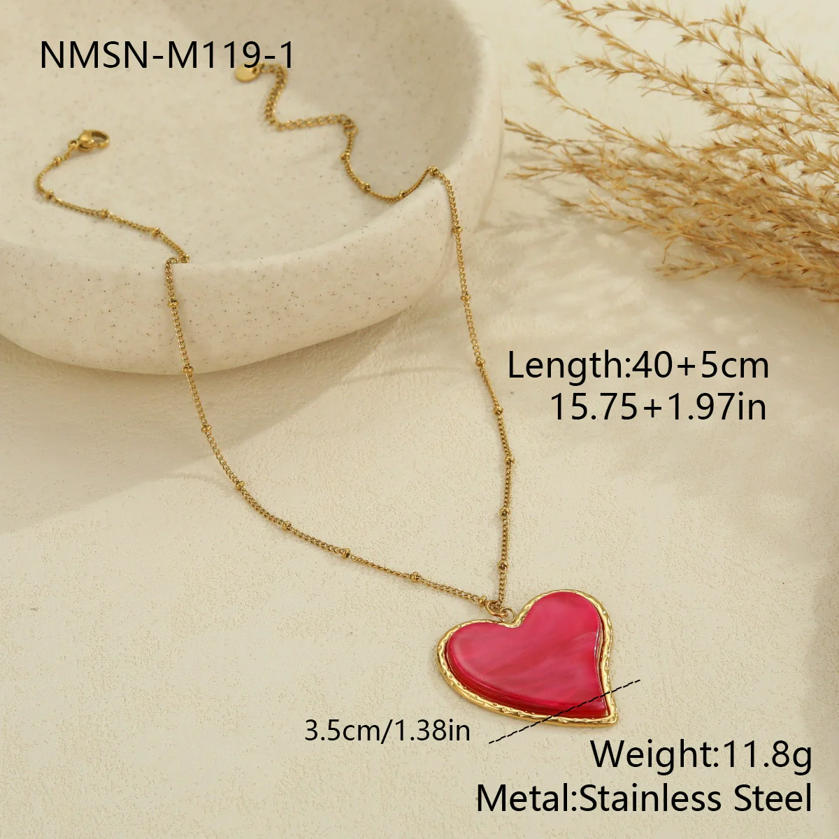 Wholesale Fashionable Retro Leopard Print Heartshaped Stainless Steel Electroplated Women's Pendant Necklace - Image 8