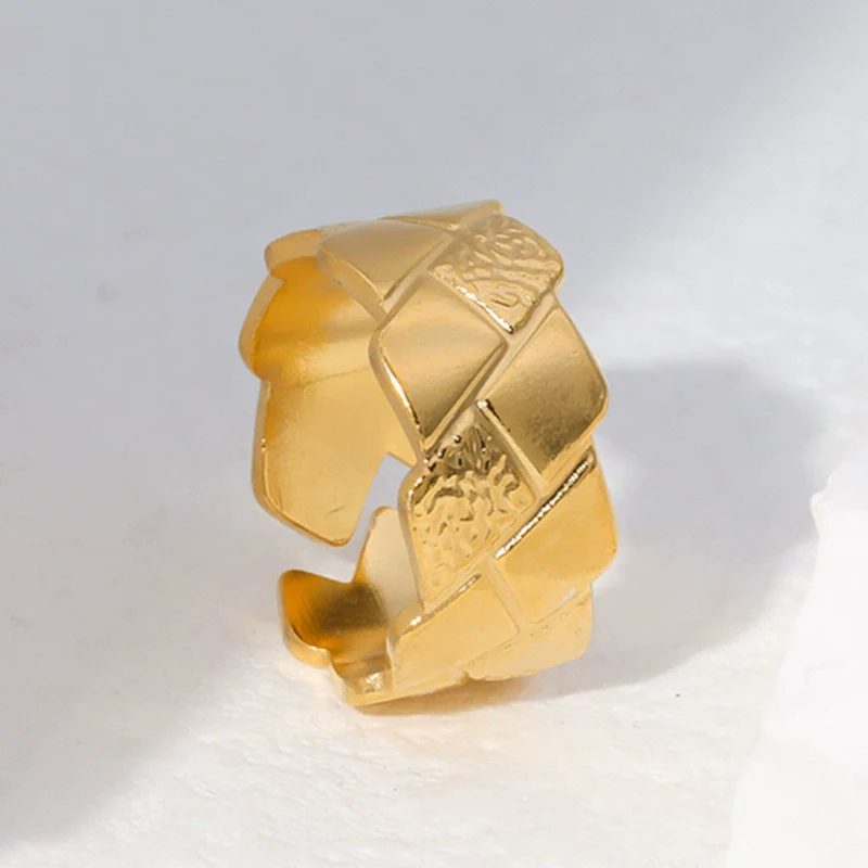 Wholesale Fashionable Unisex Geometric Stainless Steel Electroplated Open Rings - Image 4