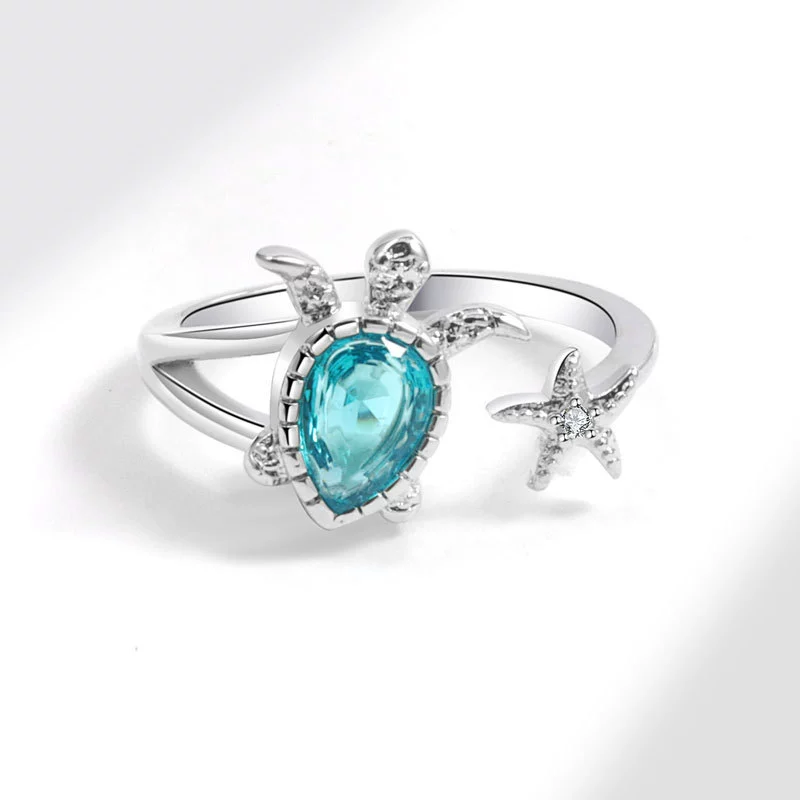 Wholesale Female Animal Geometric Copper Ring With Sapphire Zircon And Electroplating - Image 3