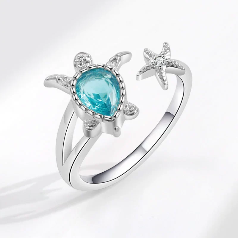 Wholesale Female Animal Geometric Copper Ring With Sapphire Zircon And Electroplating - Image 6