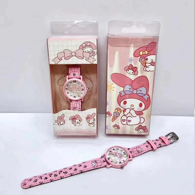 Wholesale Female Casual Alloy And Plastic Sanrio Kitty Heart Cartoon Quartz Watch With Spiral Crown And Pin Buckle - Image 4