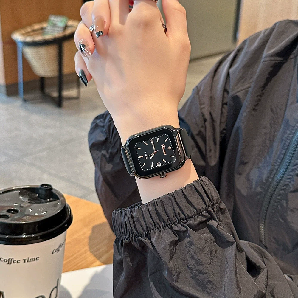 Wholesale Female Leisure Rectangular Quartz Watch With Alloy Case And Silicone Band - Image 2