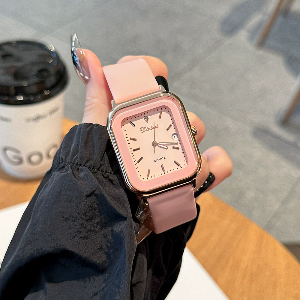 Wholesale Female Leisure Rectangular Quartz Watch With Alloy Case And Silicone Band - Image 4