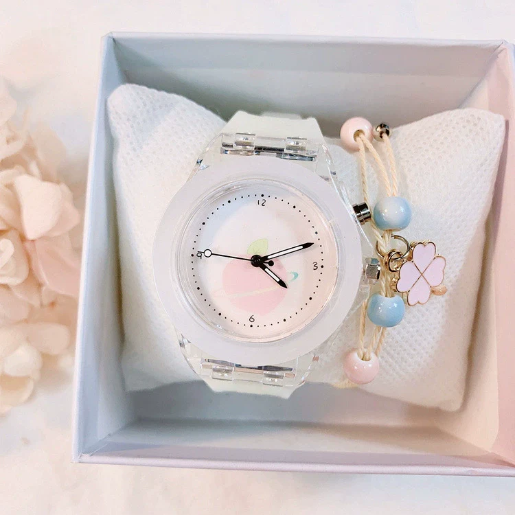 Wholesale Female Students Jelly Quartz Silicone Plastic Watch With Luminous Feature And Round Dial - Image 4