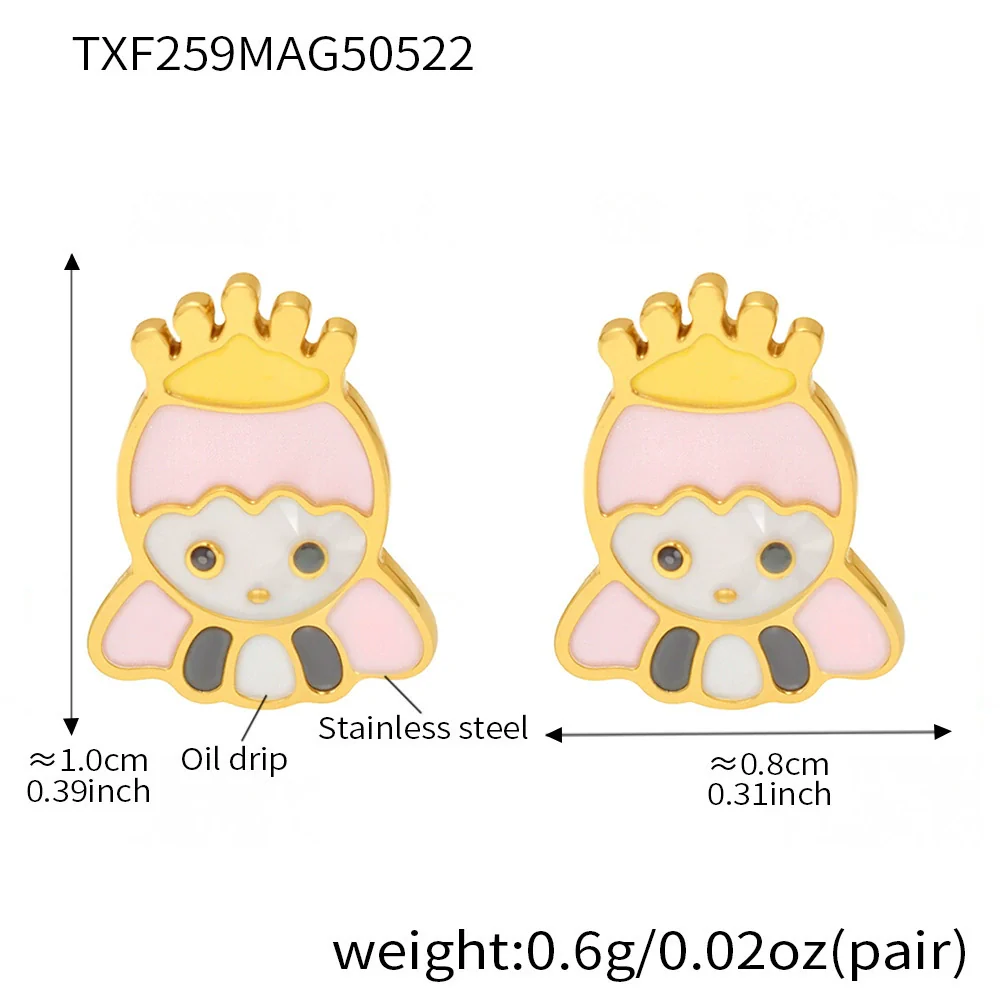 Wholesale Ferris Wheel Cartoon Girl Princess Design Stainless Steel And Titanium Steel Electroplated Jewelry Set For Children And Unisex - Image 9