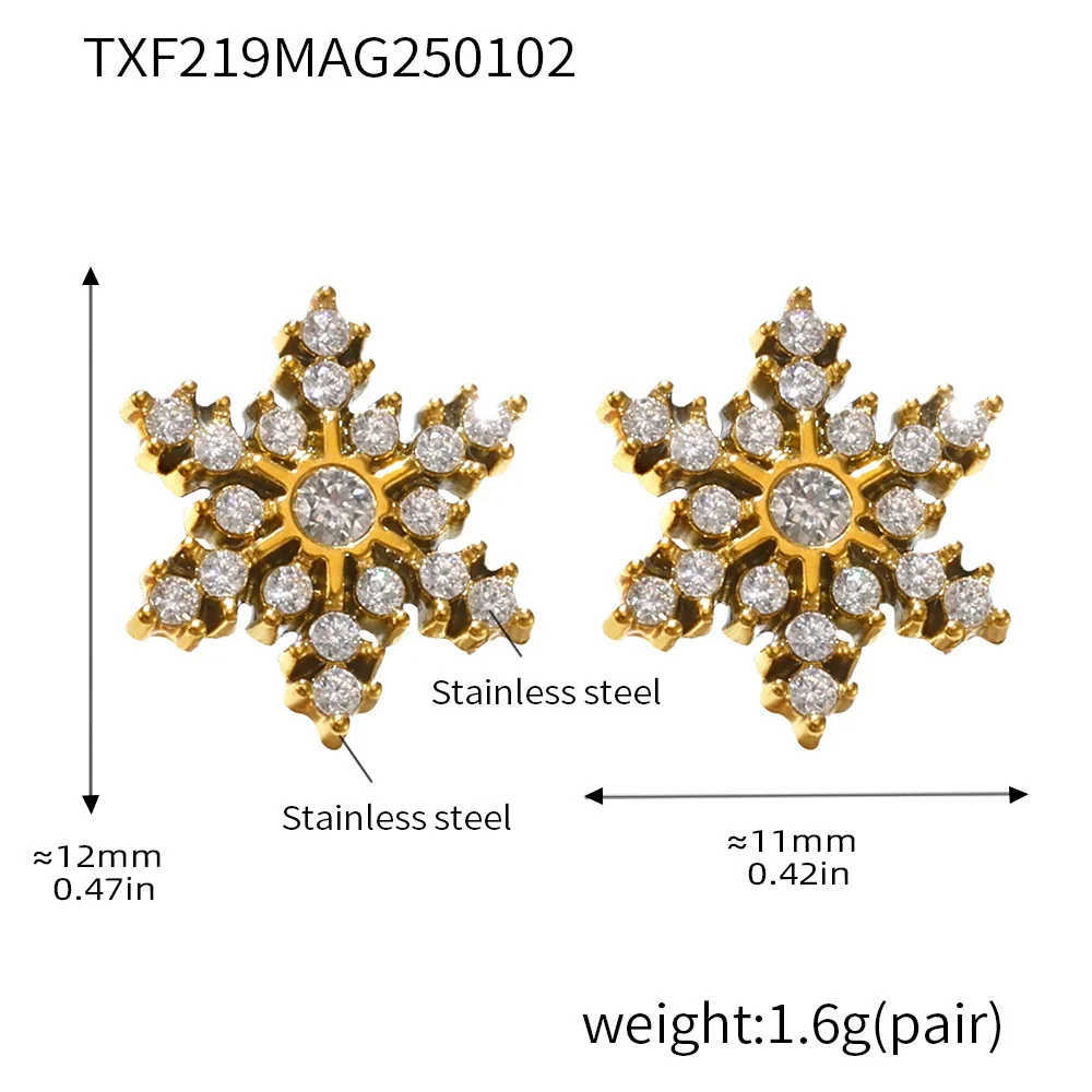 Wholesale Ferris Wheel Colorful Snowflake Zircon Jewelry Set For Women Stainless Steel Electroplated Light Luxury Style Necklace Bracelet Earrings - Image 10