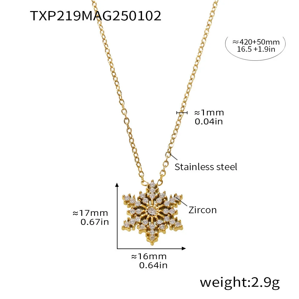 Wholesale Ferris Wheel Colorful Snowflake Zircon Jewelry Set For Women Stainless Steel Electroplated Light Luxury Style Necklace Bracelet Earrings - Image 6