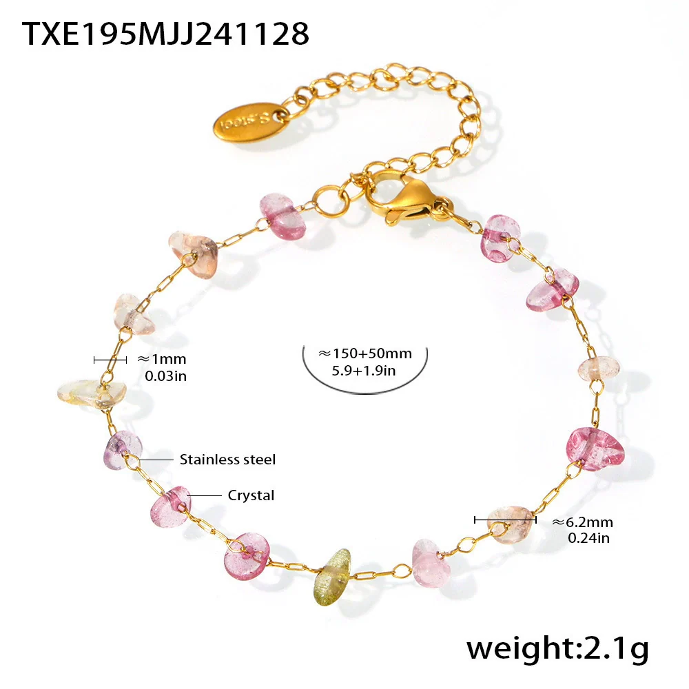 Wholesale Ferris Wheel Dopamine Crystal Stainless Steel Chain Clavicle Necklace And Bracelet For Women In Light Luxury Style With Electroplating - Image 7