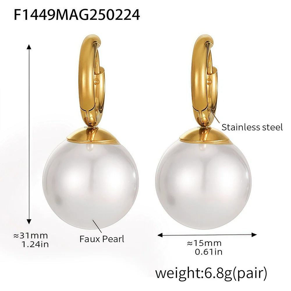 Wholesale Ferris Wheel Double Shell Bead Stainless Steel Electroplated Jewelry Set For Women Necklace Earrings Ring - Image 6