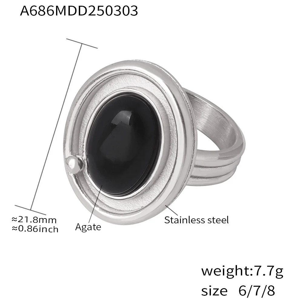 Wholesale Ferris Wheel Earrings And Necklace Set For Women Made Of Stainless Steel And Black Onyx With Titanium Steel Pendant And 18K Real Gold Electroplating - Image 17